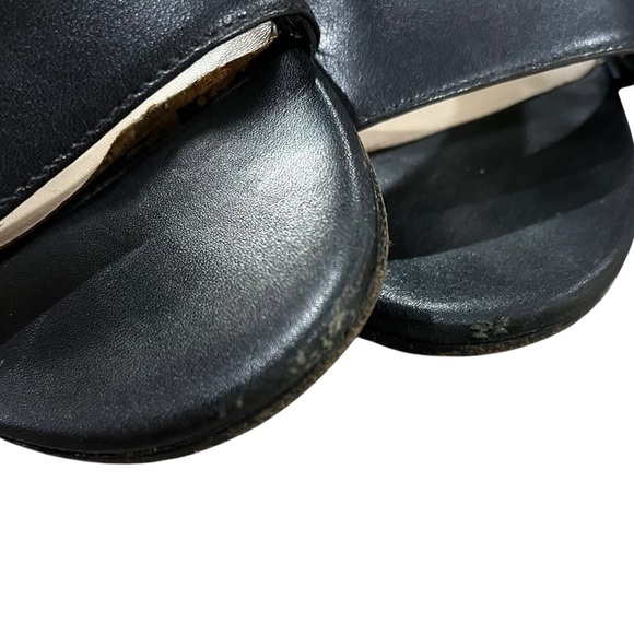 Via Spiga Black Leather Criss Cross Strap Block Heel Open Toe Sandals Size 7.5 - Picture 7 of 11